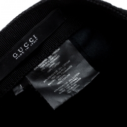 مملوكة مسبقًا Gucci Black Guccissima Canvas Web Detail Baseball Cap L