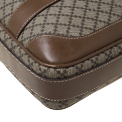 Gucci Beige/Tan Diamante Canvas and Leather Zip Pocket Briefcase