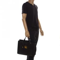 Gucci Black Leather Document Briefcase