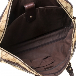 Gucci Beige/Ebony GG Monogram Web Canvas and Leather Briefcase