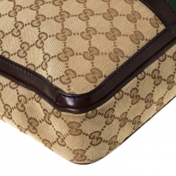 Gucci Beige/Ebony GG Monogram Web Canvas and Leather Briefcase