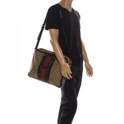 Gucci Beige/Ebony GG Monogram Web Canvas and Leather Briefcase