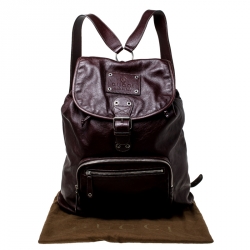 Gucci Burgundy Leather Backpack 