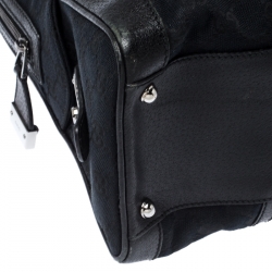Gucci Black GG Canvas and Leather Web Travel Bag