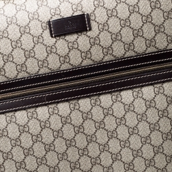 Gucci Beige/Brown Supreme Canvas Four Wheel Carry-On Suitcase