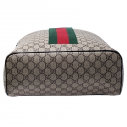 Gucci Beige GG Supreme Canvas Web Backpack