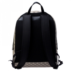 Gucci Beige GG Supreme Canvas Web Backpack