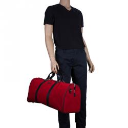 مملوكة مسبقًا Gucci Red Nylon Travel Boston Bag