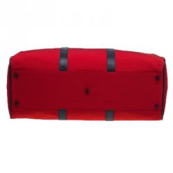 مملوكة مسبقًا Gucci Red Nylon Travel Boston Bag
