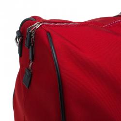 مملوكة مسبقًا Gucci Red Nylon Travel Boston Bag
