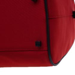 مملوكة مسبقًا Gucci Red Nylon Travel Boston Bag