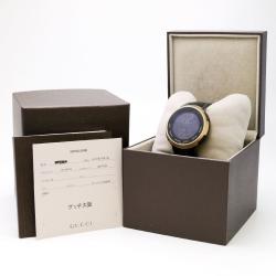 Pre Owned Gucci Black Gold-Plated Steel and Rubber I-Gucci Men's Wristwatch 49MM
