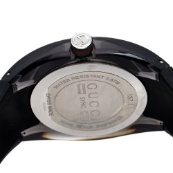 Gucci Black Transparent Nylon Stainless Steel Sync YA137101 Men's Wristwatch 46 mm