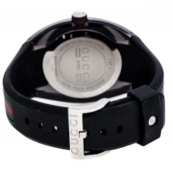 Gucci Black Transparent Nylon Stainless Steel Sync YA137101 Men's Wristwatch 46 mm