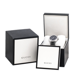 Gucci Black Stainless Steel GG2570 Series 142.3 Men's Wristwatch 40 mm