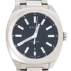 Gucci Black Stainless Steel GG2570 Series 142.3 Men's Wristwatch 40 mm