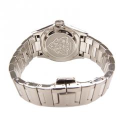 Pre Owned Gucci Silver Stainless Steel Pantheon Black Shell Men's Wristwatch 36mm