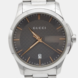 Gucci Taupe Stainless Steel G-Timeless YA126448 Men's Wristwatch 38 mm
