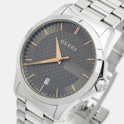 Gucci Taupe Stainless Steel G-Timeless YA126448 Men's Wristwatch 38 mm