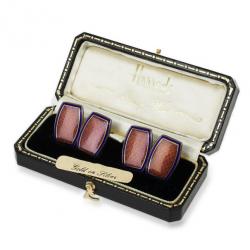 Harrods Murray Ward Silver Hand Enameled Cufflinks