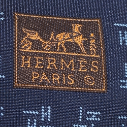 Pre Owned Hermes Blue Digi H Silk Tie