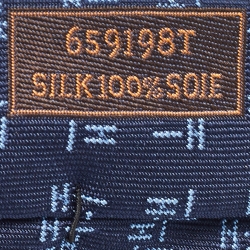 Pre Owned Hermes Blue Digi H Silk Tie