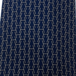 Pre Owned Hermes Navy Blue Angled H Print Silk Tie