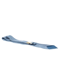Pre Owned Hermès Blue and White H Print Silk Twill Tie