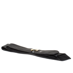 Pre Owned Hermes Black Faconnee H Jacquard Classic Silk Tie
