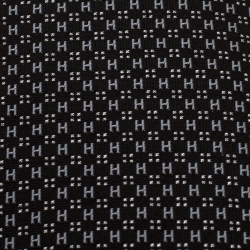 Pre Owned Hermes Black Faconnee H Jacquard Classic Silk Tie