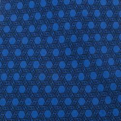 Hermes Blue Hexagon 'H' Print Silk Tie