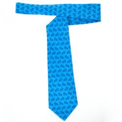 Hermes Signature Horse Logo Print Tie