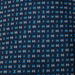 Pre Owned Hermes Marine Blue H Pearl Pattern Heavy Silk Tie
