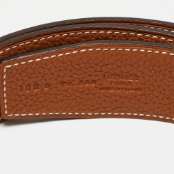 Pre Owned Hermès Black/Gold Chamonix and Togo Constance H Reversible Belt 100CM