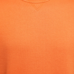 Hermes Orange Cotton Knit Crew Neck Jogging T-Shirt M