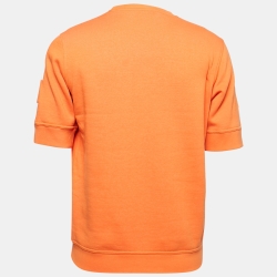 Hermes Orange Cotton Knit Crew Neck Jogging T-Shirt M