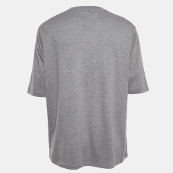 Pre Owned Hermès Grey Velky Lov Embossed Cotton T-Shirt XL