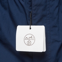 Hermes Navy Blue Poplin Bermuda Shorts M