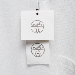 مملوكة مسبقًا Hermes White Cotton Pique Polo T-Shirt S