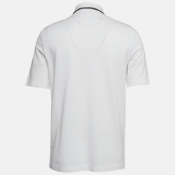 مملوكة مسبقًا Hermes White Cotton Pique Polo T-Shirt S