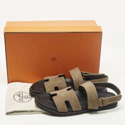 Pre Owned صندل هيرمس جينيوس شامواه بني مقاس 43