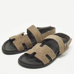 Pre Owned صندل هيرمس جينيوس شامواه بني مقاس 43