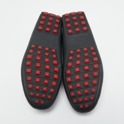 Pre Owned Hermes Black Leather Irving Loafers Size 41.5