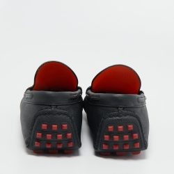 Pre Owned Hermes Black Leather Irving Loafers Size 41.5