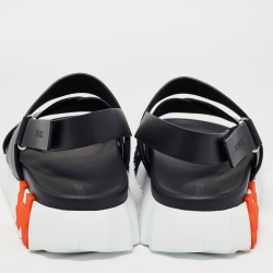 Hermes Black Leather Electric Sandals Size 43.5 