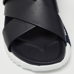 Hermes Black Leather Electric Sandals Size 43.5 