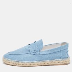 Hermes Blue Demin Trip Slip On Espadrilles Size 44 