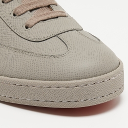 Hermes Grey Leather Quicker Sneakers Size 41.5