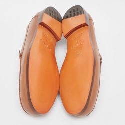 Hermès  Brown Leather Slip On Loafers Size 44