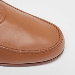 Hermès  Brown Leather Slip On Loafers Size 44